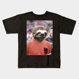 Dutch Sloth playing for The Netherlands football team Kids T-Shirt